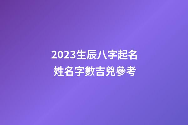 2023生辰八字起名 姓名字數吉兇參考